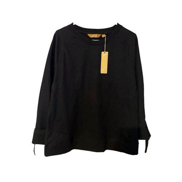 Women's Black Crew Neck Long‎ Sleeve  Sweatshirt M - Picture 2 of 13